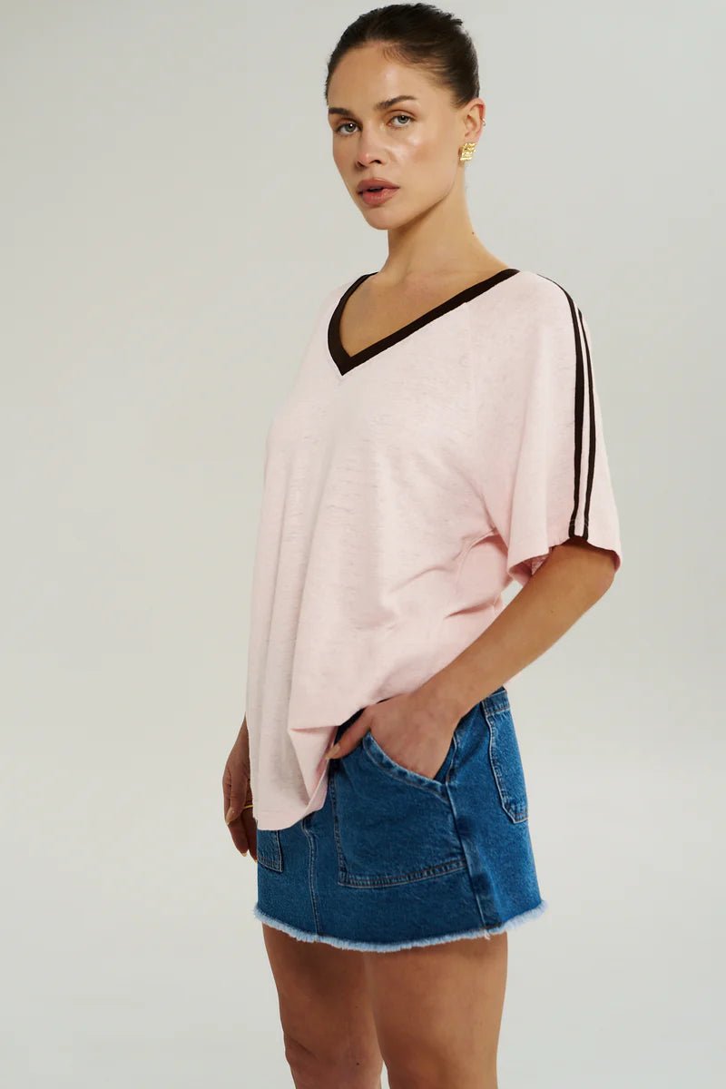 V Neck Jersey Tee - Dusty Rose - T-Shirts - Summi Summi - Women's fashion at The Freedom State