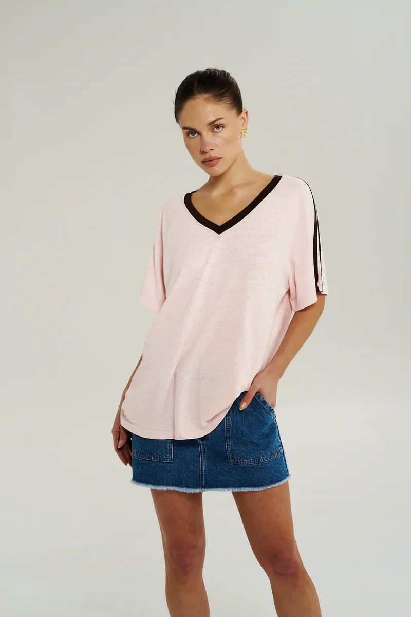 V Neck Jersey Tee - Dusty Rose - T-Shirts - Summi Summi - Women's fashion at The Freedom State