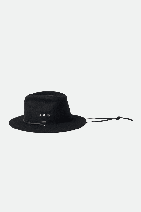 Wesley AW Packable Fedora - Black - Wide Brim Hat - Brixton - Women's fashion at The Freedom State