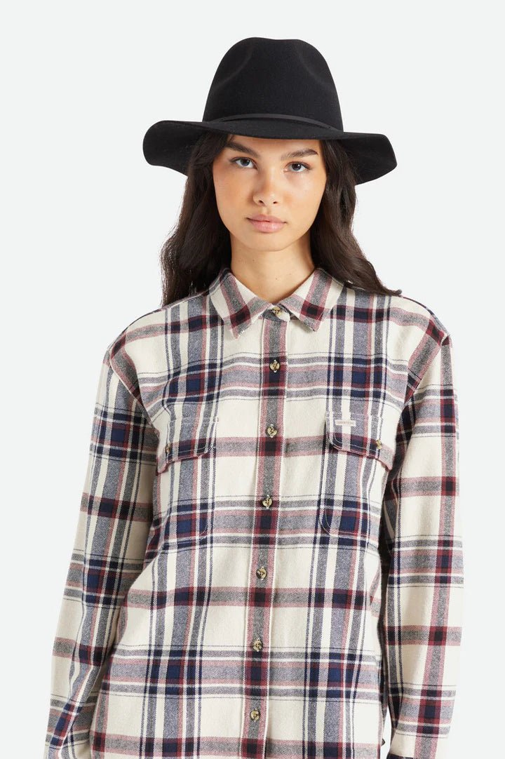 Wesley Fedora - Black - Wide Brim Hat - Brixton - Women's fashion at The Freedom State