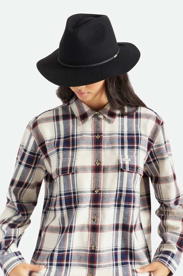Wesley Fedora - Black - Wide Brim Hat - Brixton - Women's fashion at The Freedom State