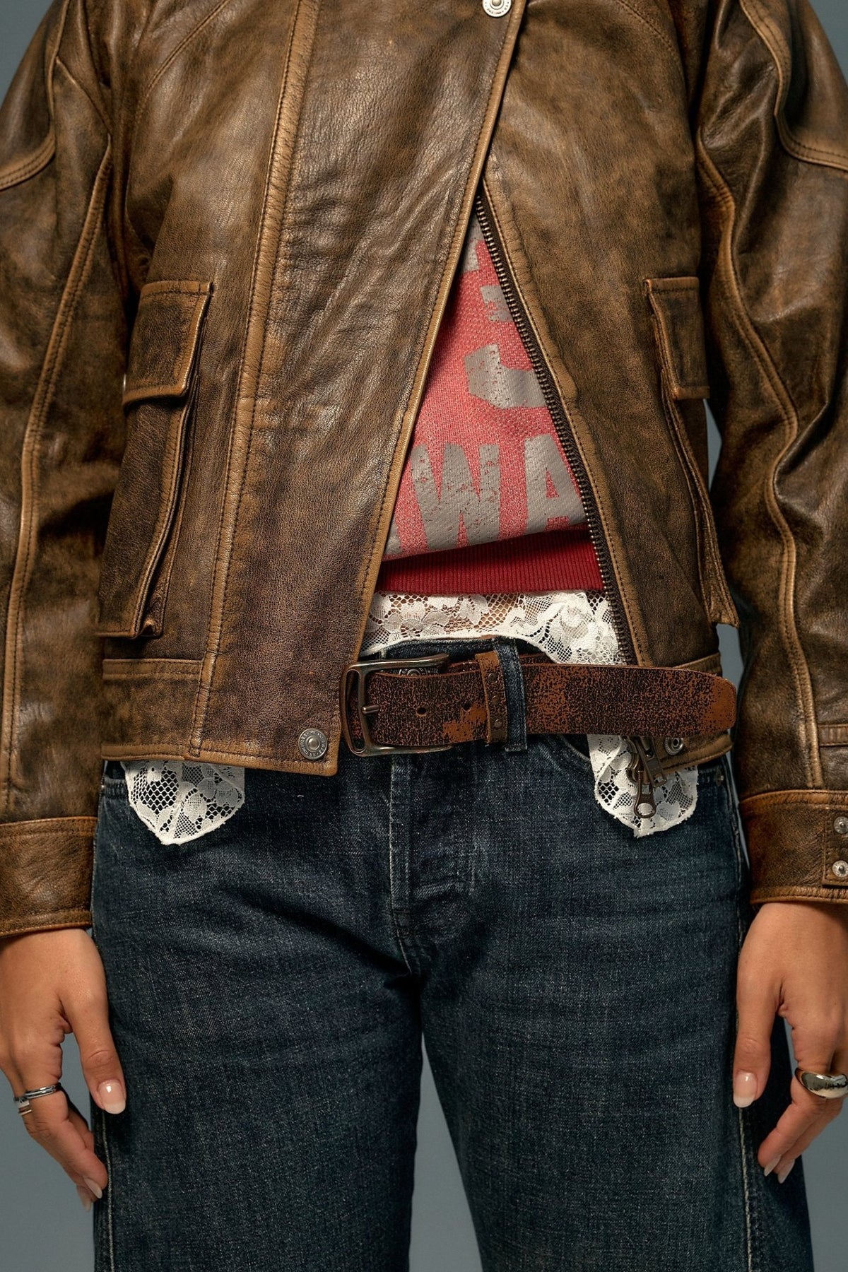WTF Dallas Distressed Belt - Onyx - Belts - Free People - Women's fashion at The Freedom State