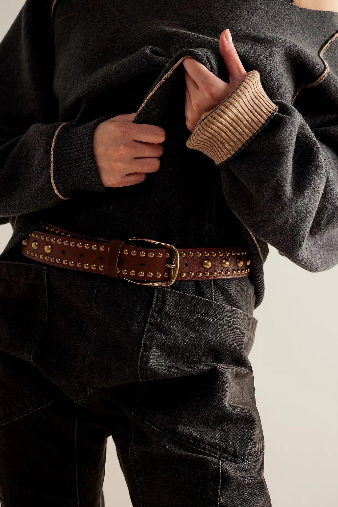 WTF Sola Stud Belt - Cognac - Belts - Free People - Women's fashion at The Freedom State