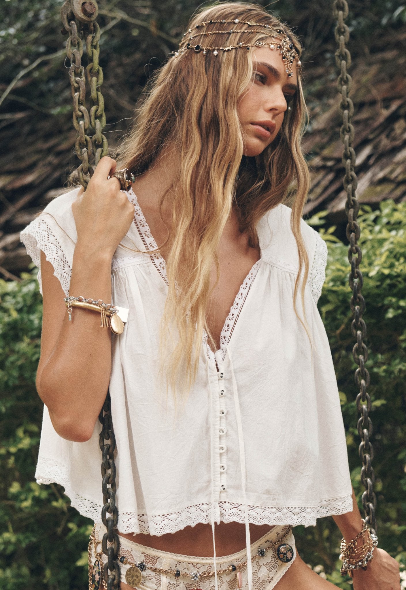 Young at Heart Crop Blouse - Antique White - Fashion Tops - Spell - Women's fashion at The Freedom State