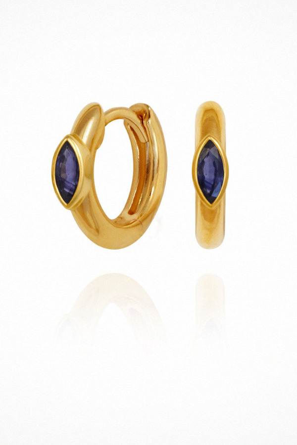 Temple Of The Sun | Chrysalis Earrings Sapphire - Gold
