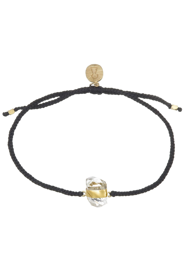 Quartz Crystal Bracelet - Black - Gold