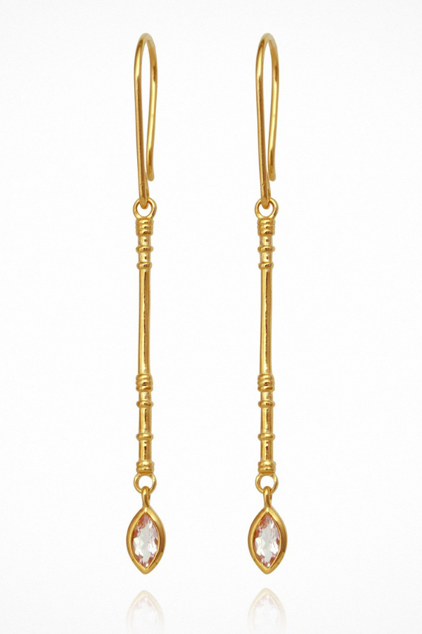 Temple of The Sun | Pema Earrings - Morganite Gold