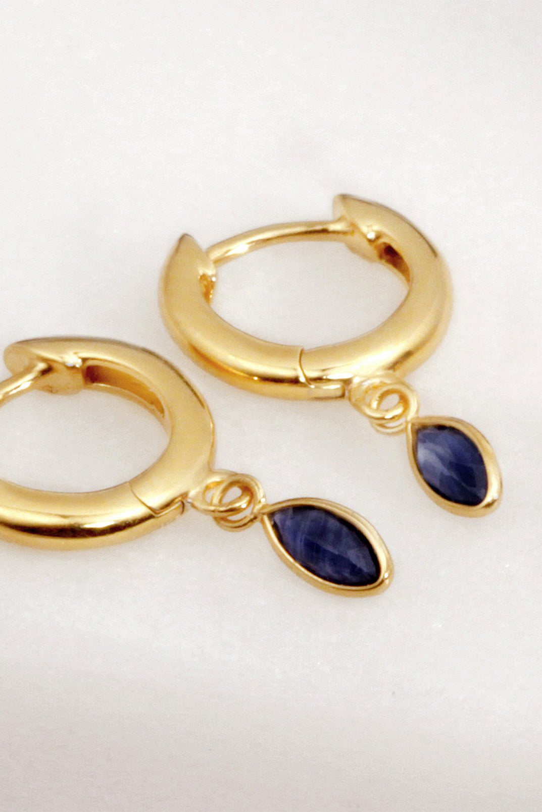 Alessandra Earrings Sapphire - Gold