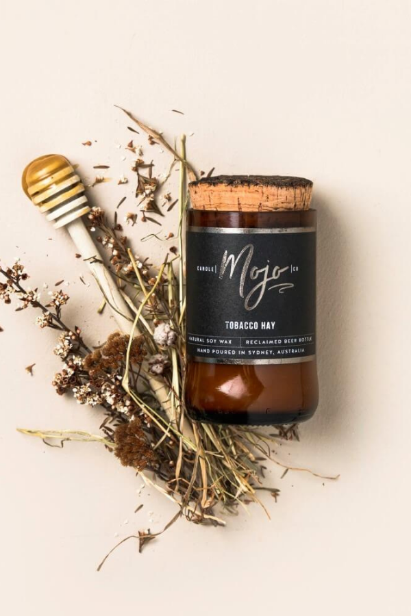 Beer Bottle Candle - Tobacco & Hay