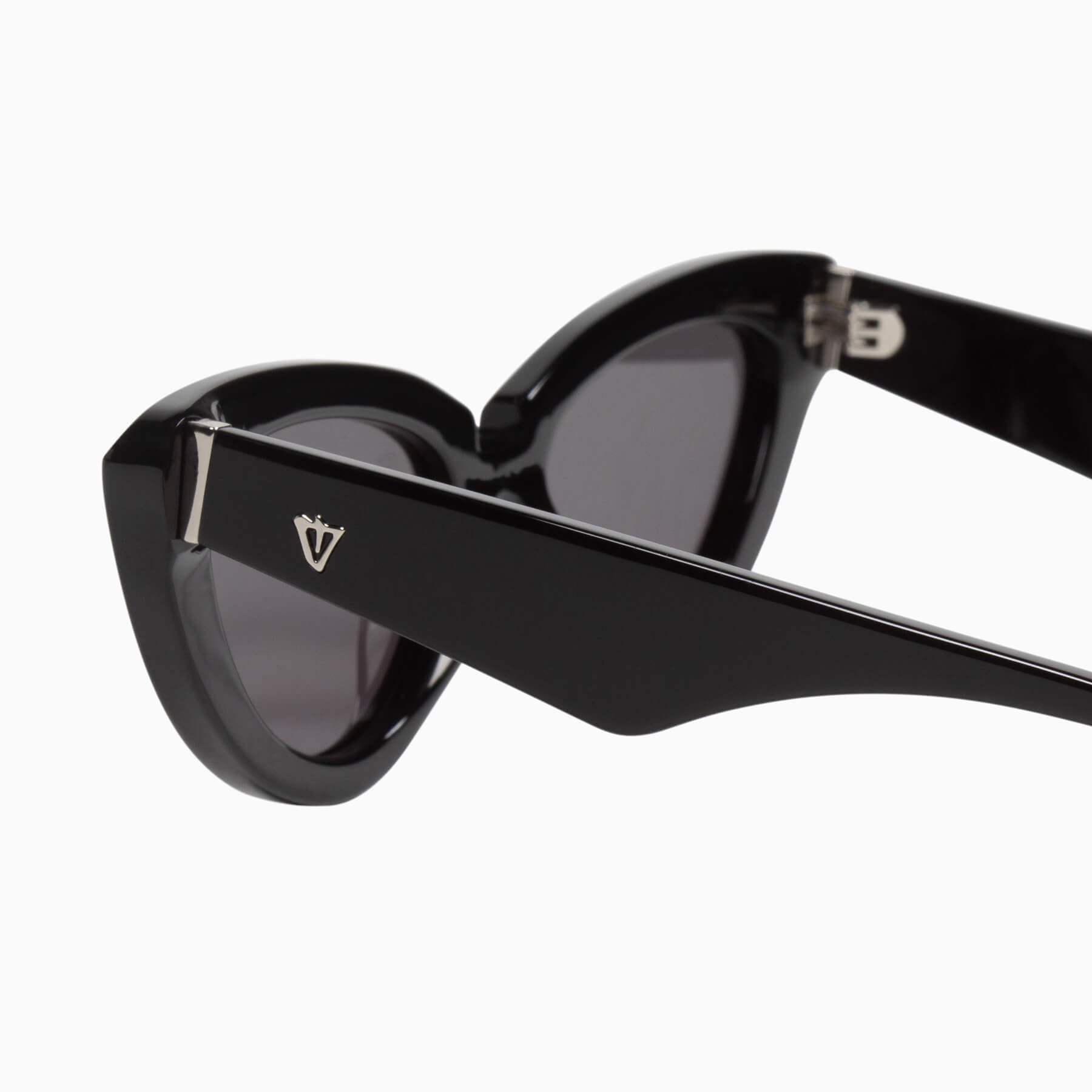 Dayze | Sunglasses - Gloss Black w. Silver Metal Trim / Black Lens