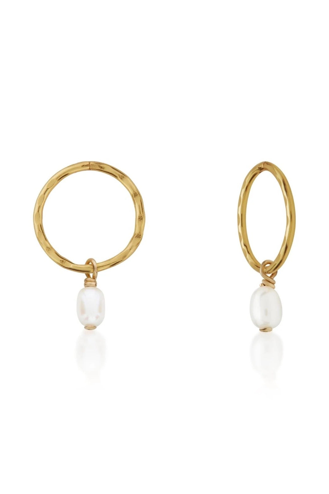 Saint Valentine | Mini Pearl Hoops - Gold