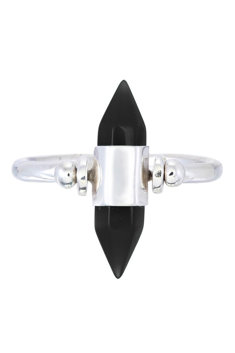 Black Onyx Swivel Ring - Silver