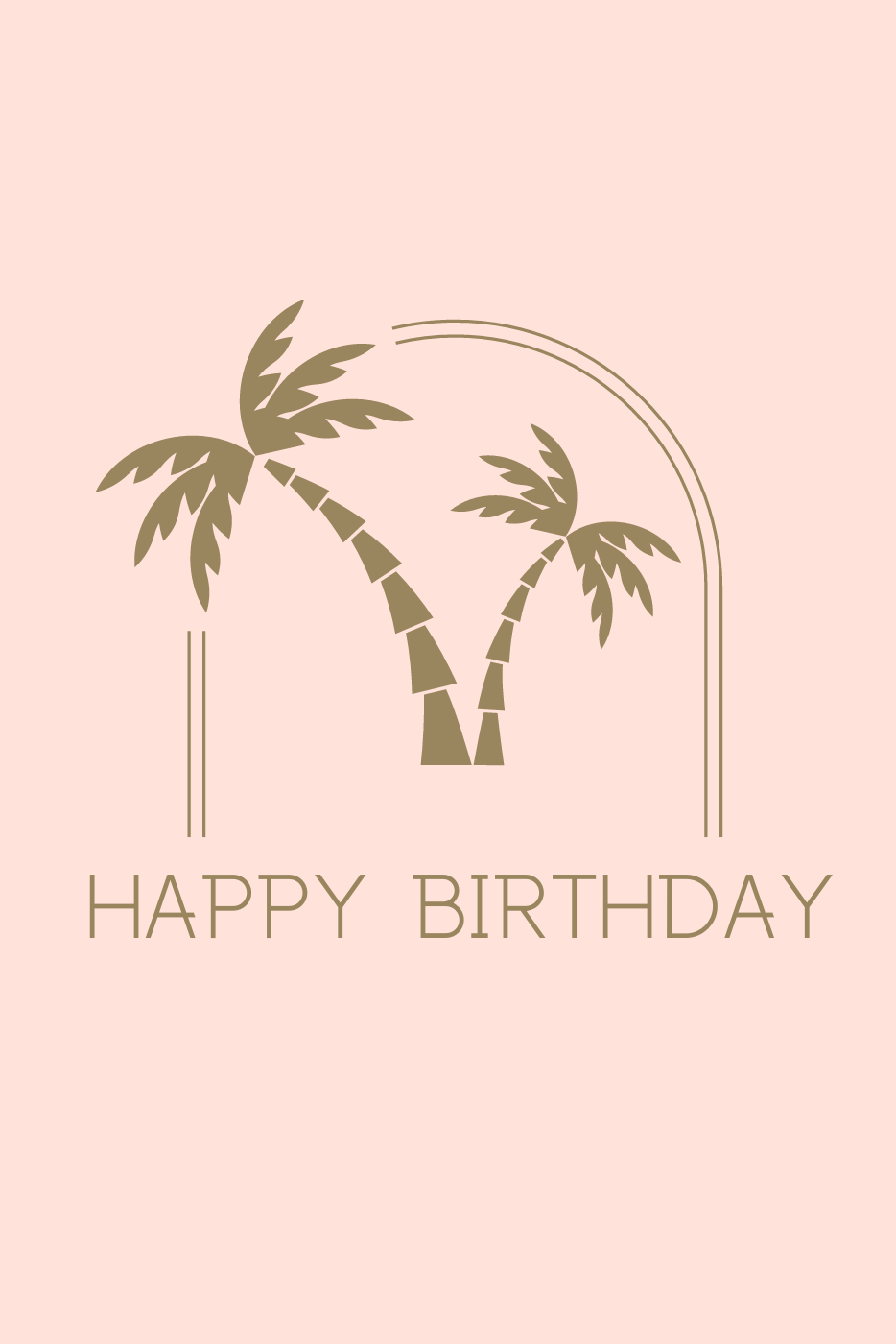Happy Birthday Palms Greeting Card - Blank