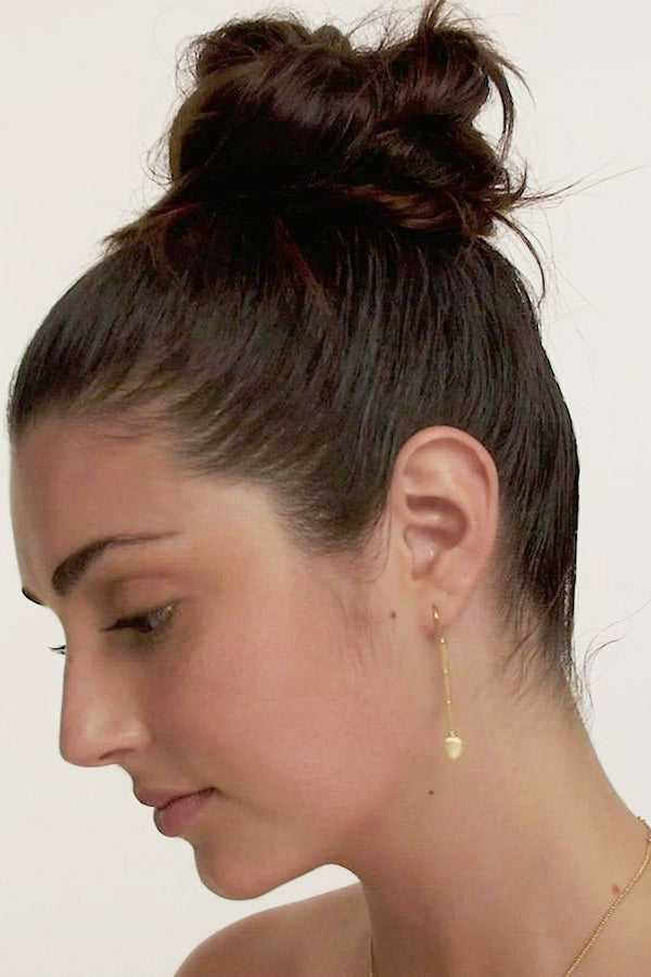 Hanging Lotus Earrings - Gold