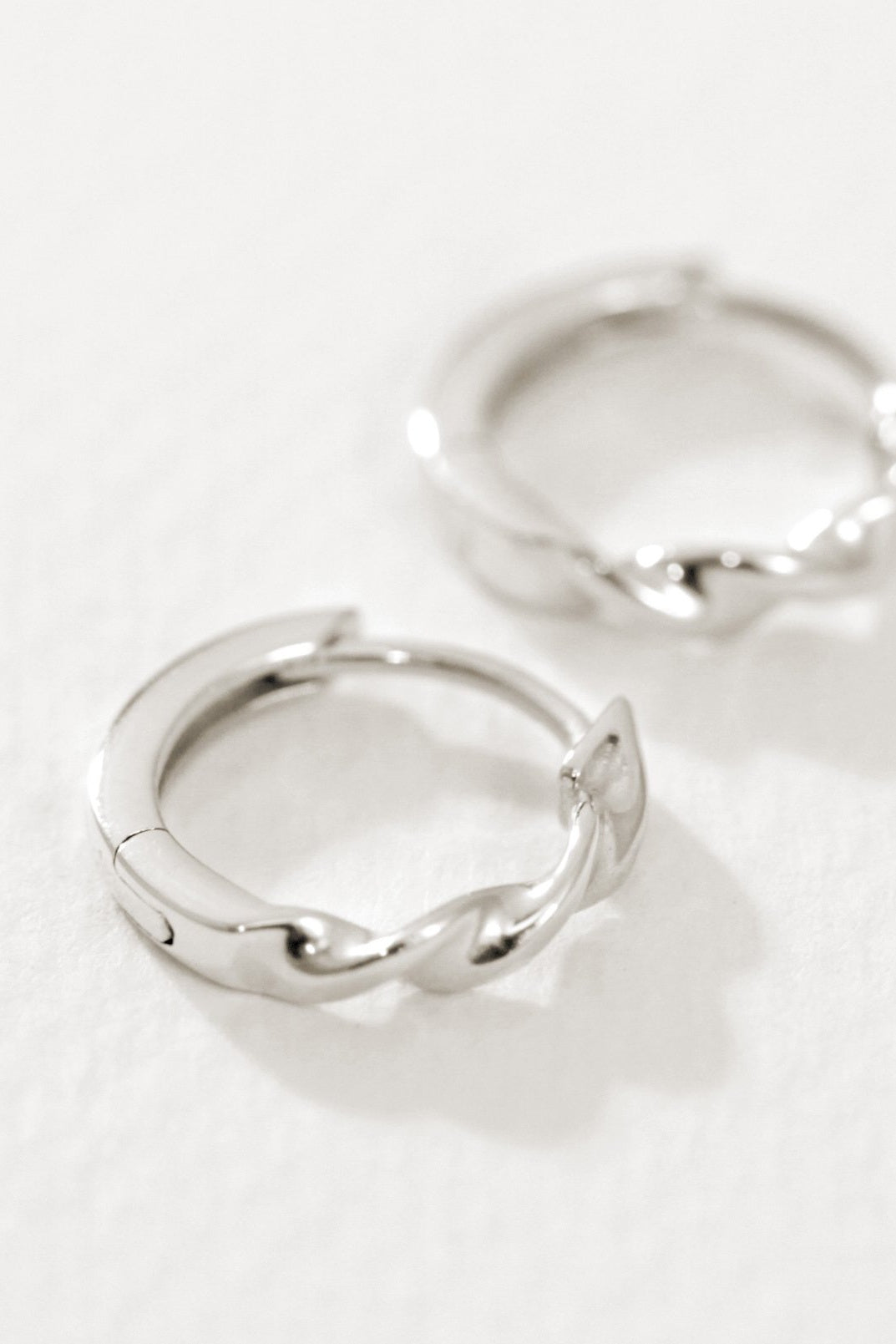 Helix Huggie Earrings - Silver