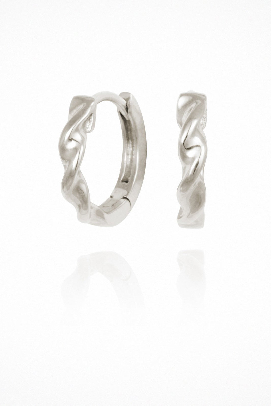 Helix Huggie Earrings - Silver
