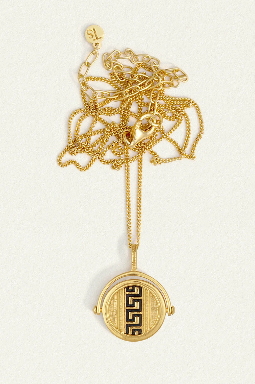 Temple Of The Sun | Meander Spinner Necklace - Gold