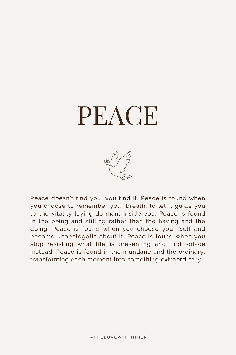The Love Within Her | Peace