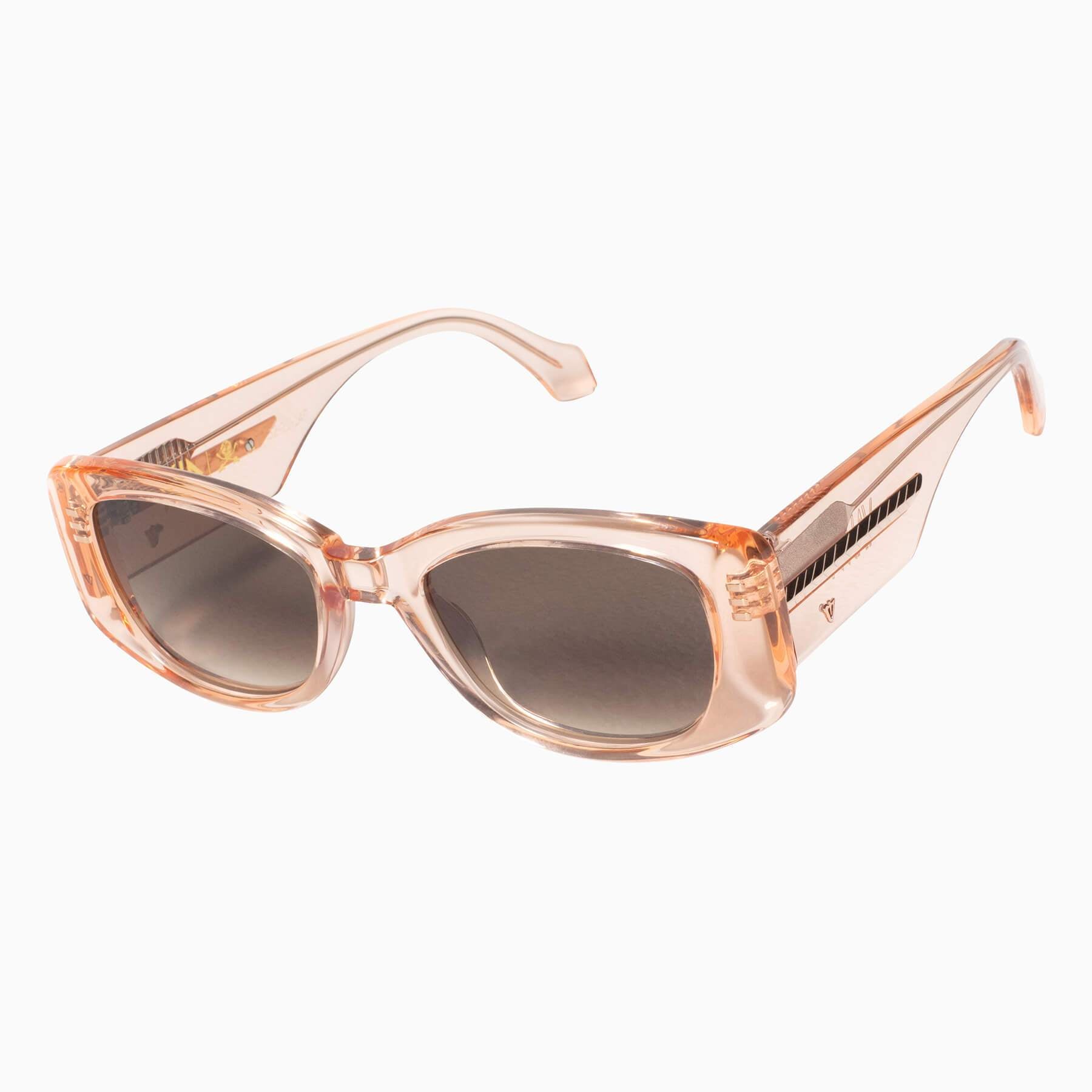 Sid | Sunglasses - Crystal Pink w. Rose Gold Metal Trim / Brown Gradient