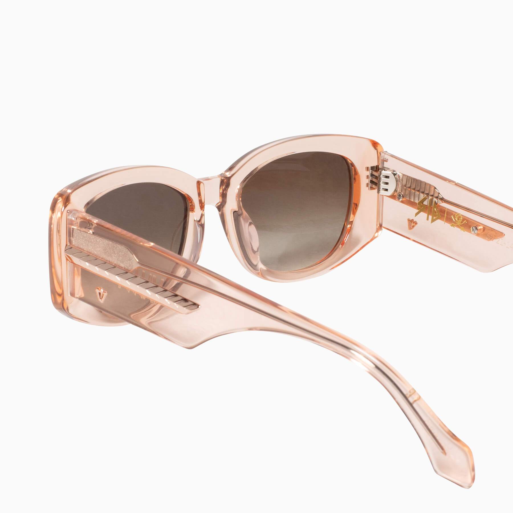 Sid | Sunglasses - Crystal Pink w. Rose Gold Metal Trim / Brown Gradient