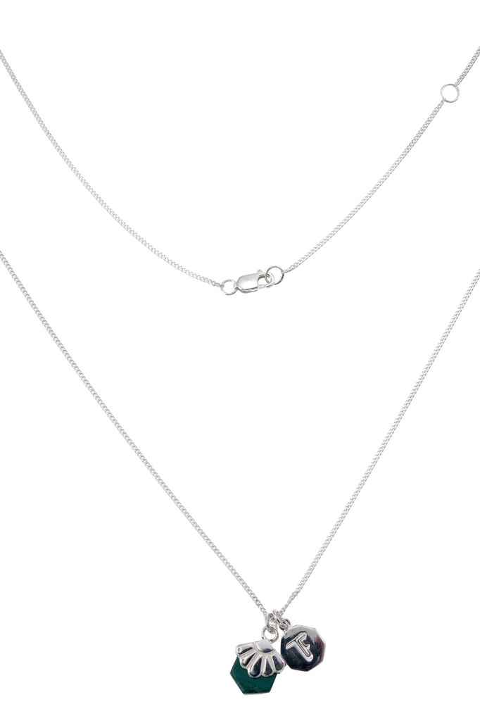 Mini Deco Daisy Necklace - Malachite - Silver