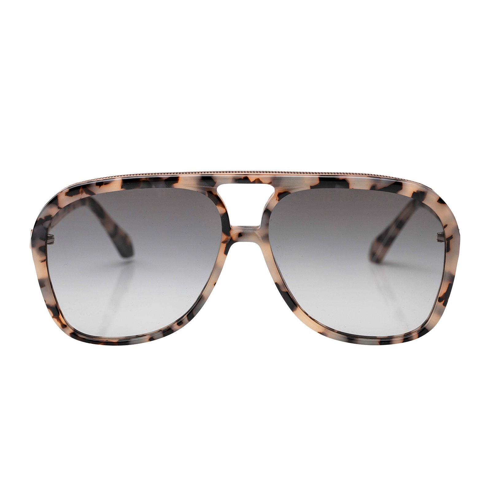 Valley Eyewear | Bang | Sunglasses - Ivory Tort w. Rose Gold Metal Trim / Black Gradient Lens