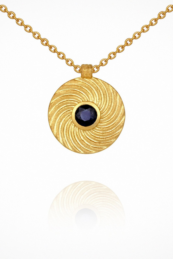 Temple Of The Sun | Shine Necklace - Sapphire Gold