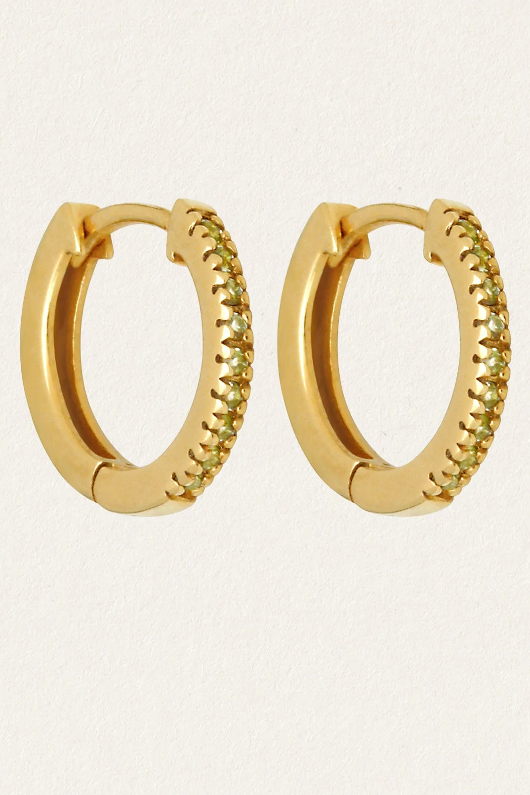 Temple Of The Sun | Chloe Peridot Huggies - Gold
