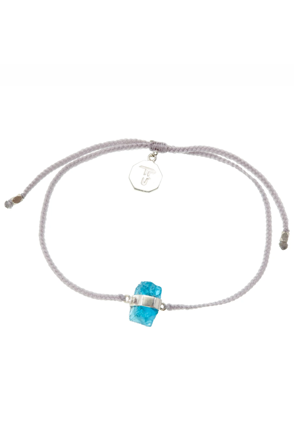 Apatite Crystal Bracelet - Pastel Grey - Silver