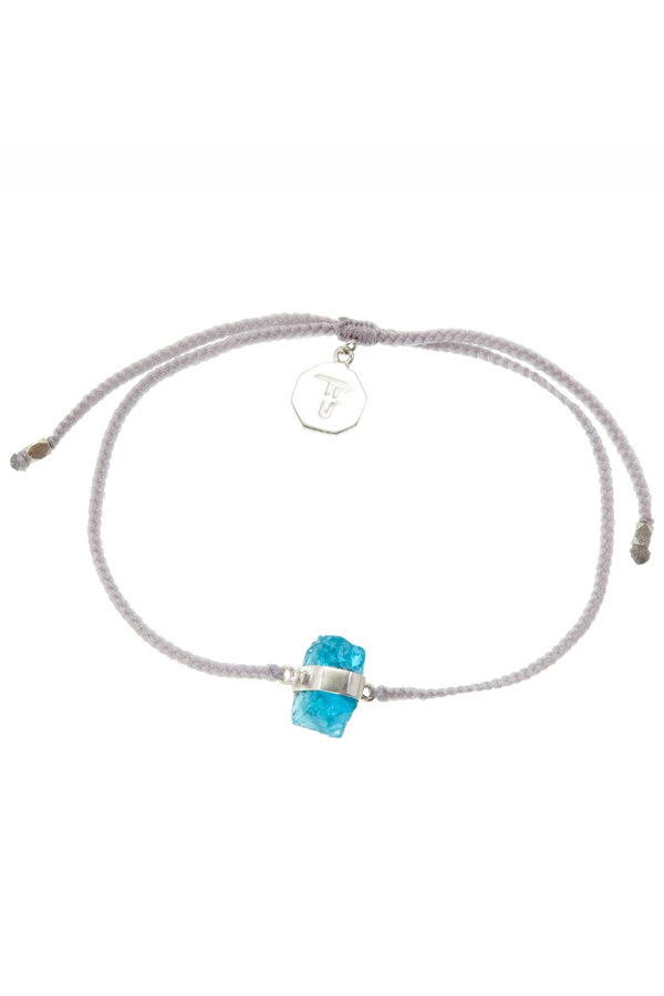 Apatite Crystal Bracelet | Pastel Grey - Silver
