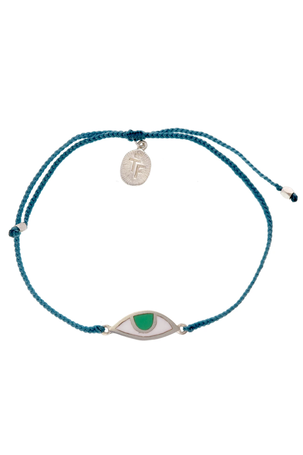 Eye Protection Bracelet - Teal Green - Silver