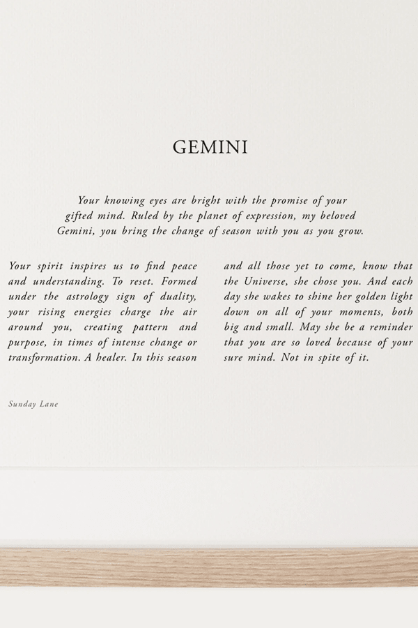 Gemini 4 - Wall Art - Sunday Lane - Women's fashion at The Freedom State