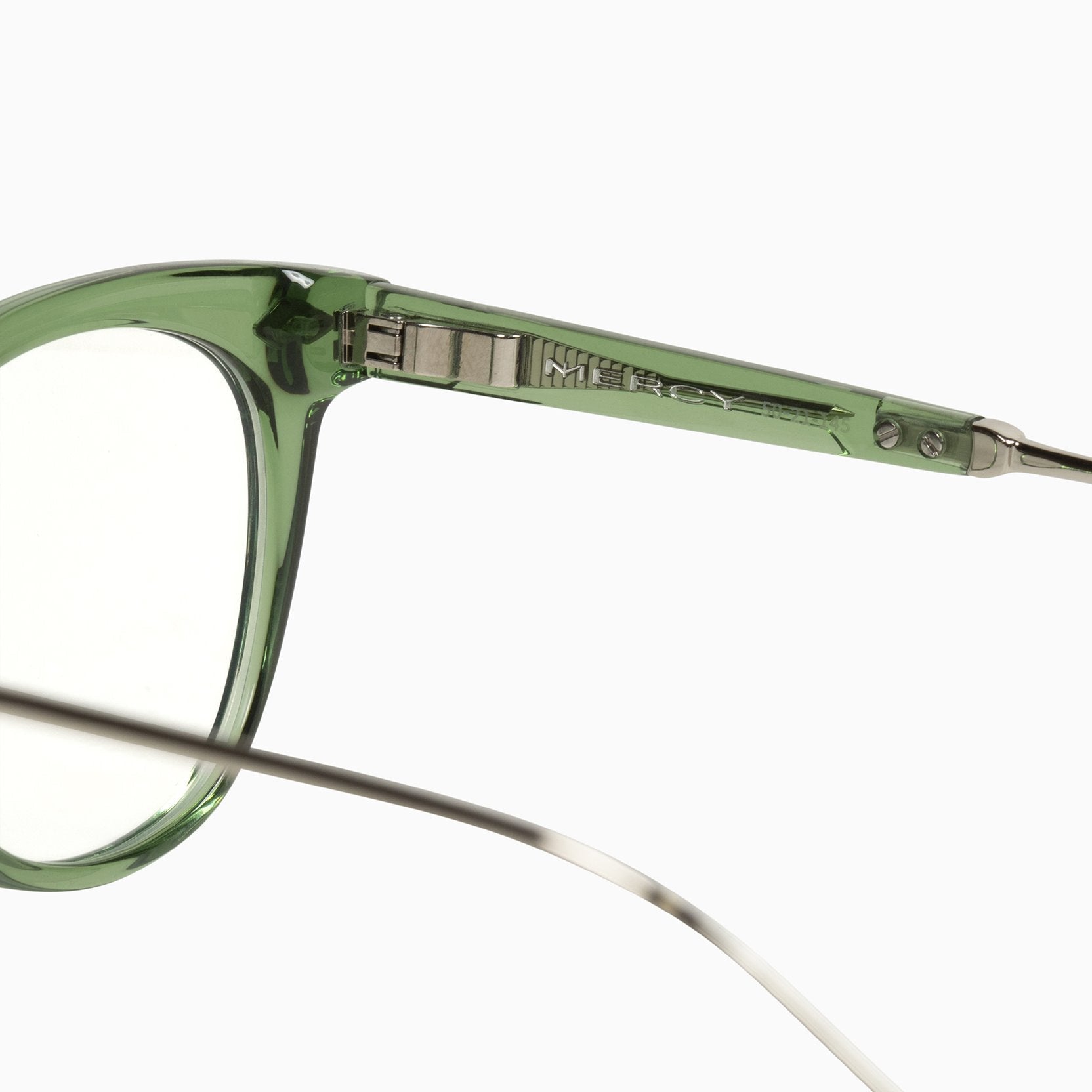 Mercy | Optics - Bottle Green w. Silver Metal Trim / Clear Lens - Optics - Valley Eyewear - Women's fashion at The Freedom State