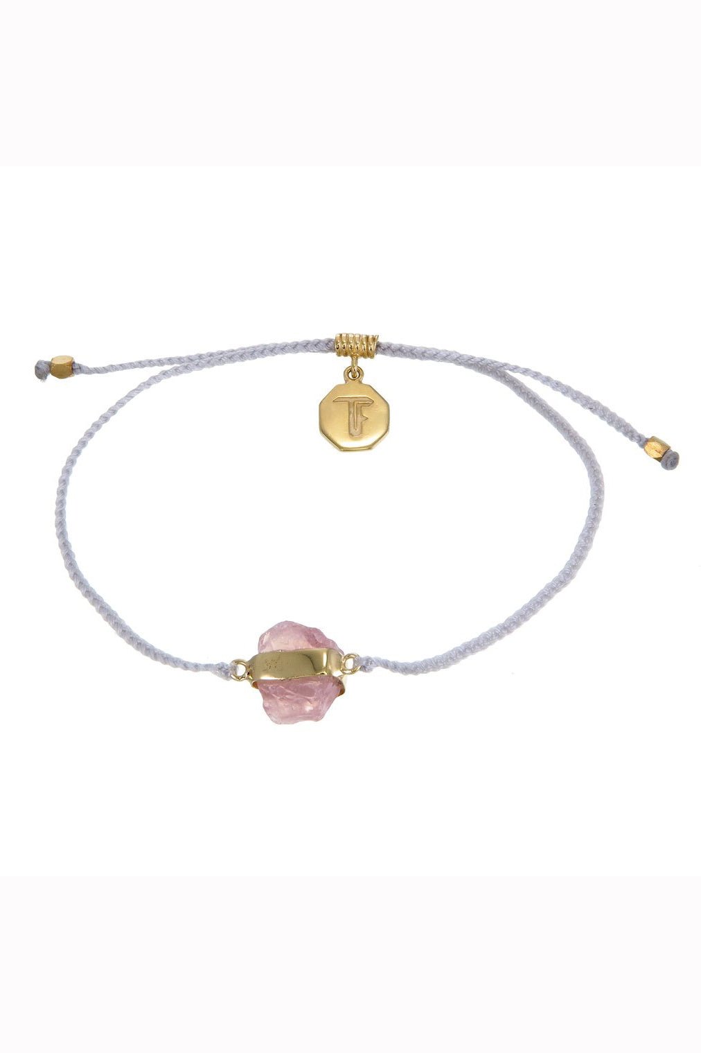 Rose Quartz Bracelet | Pastel Grey - Gold - Bracelets - Tiger Frame - Women's fashion at The Freedom State