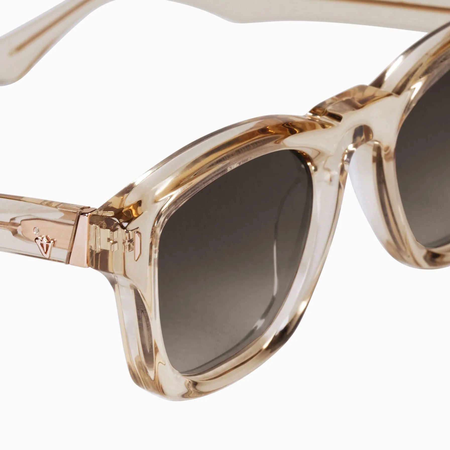 Solomon | Sunglasses - Champagne w. Rose Gold Metal Trim / Brown Gradient Lens