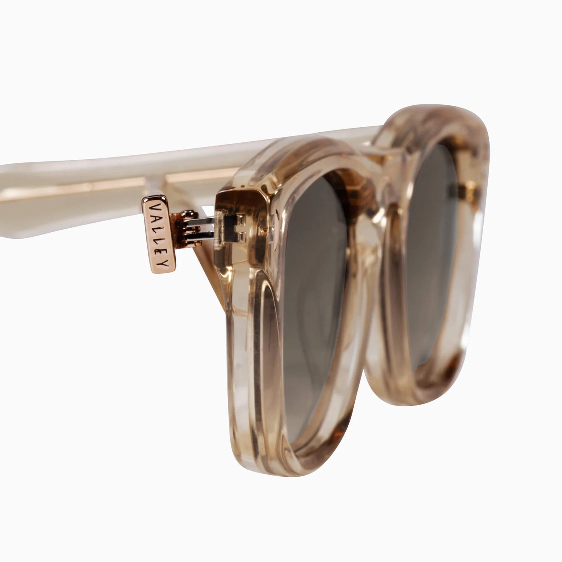 Solomon | Sunglasses - Champagne w. Rose Gold Metal Trim / Brown Gradient Lens