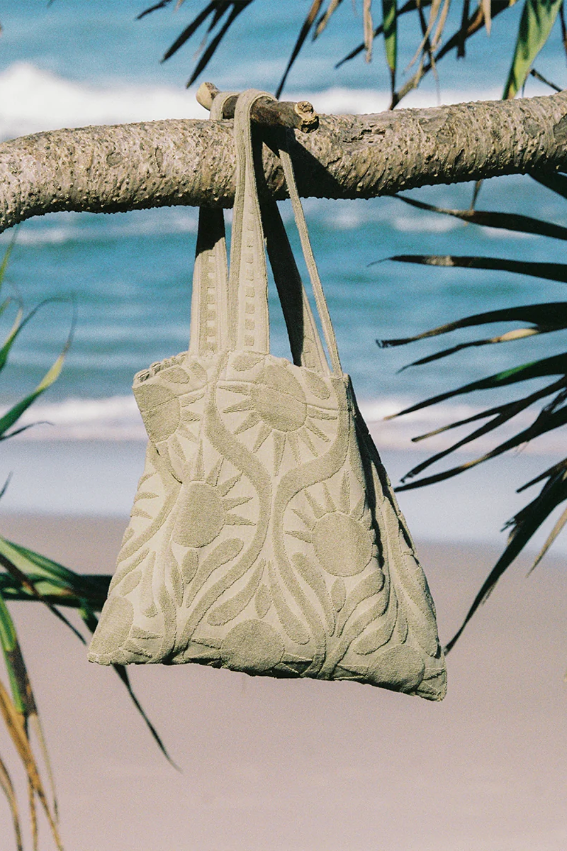 Soleil Soleil | Sundown Towelling Tote - Sage