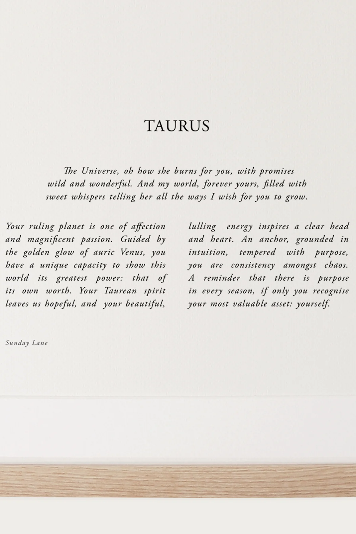 Sunday Lane | Taurus 4