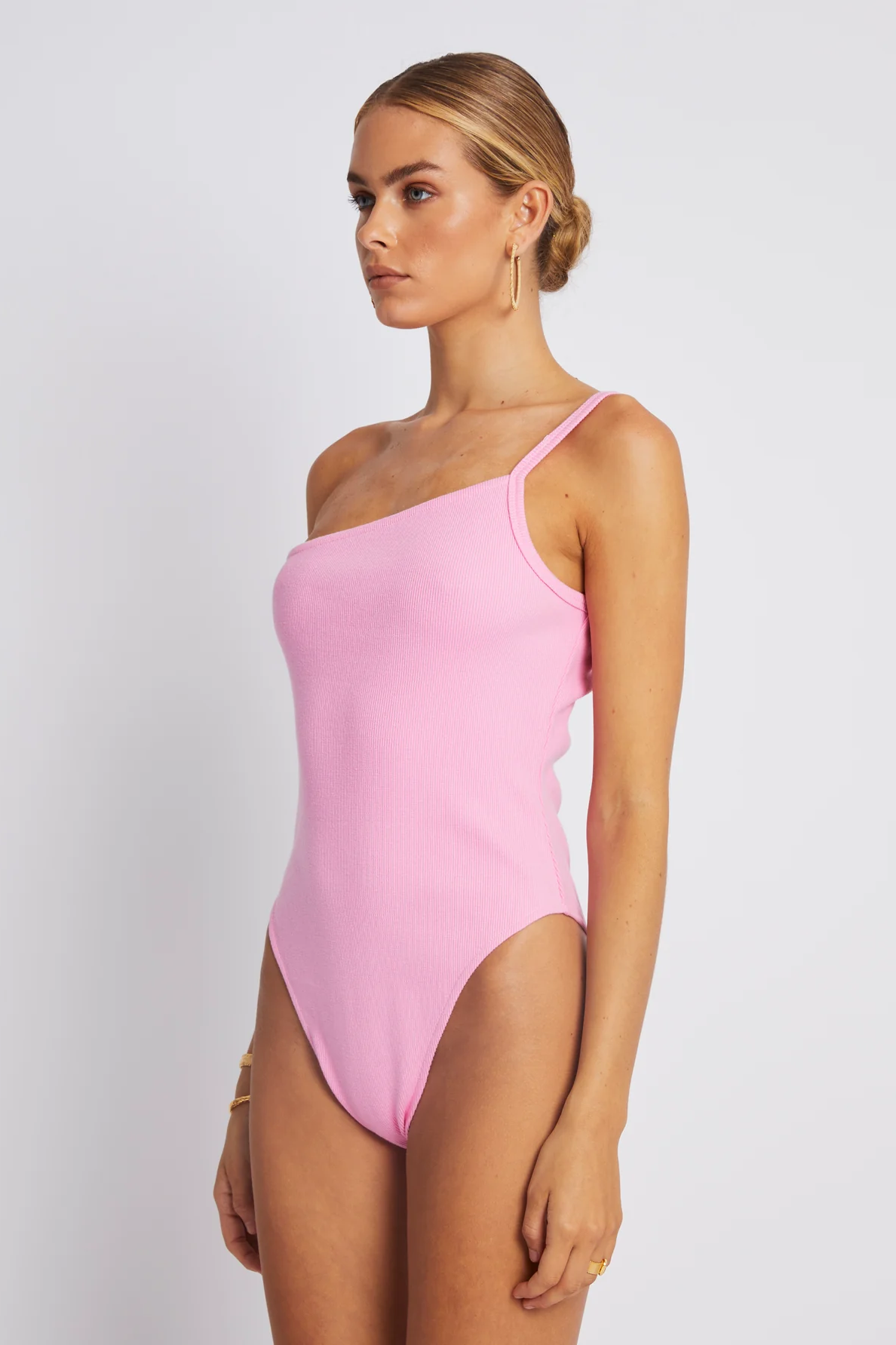Summi Summi | One Shoulder Bodysuit - Candy Pink