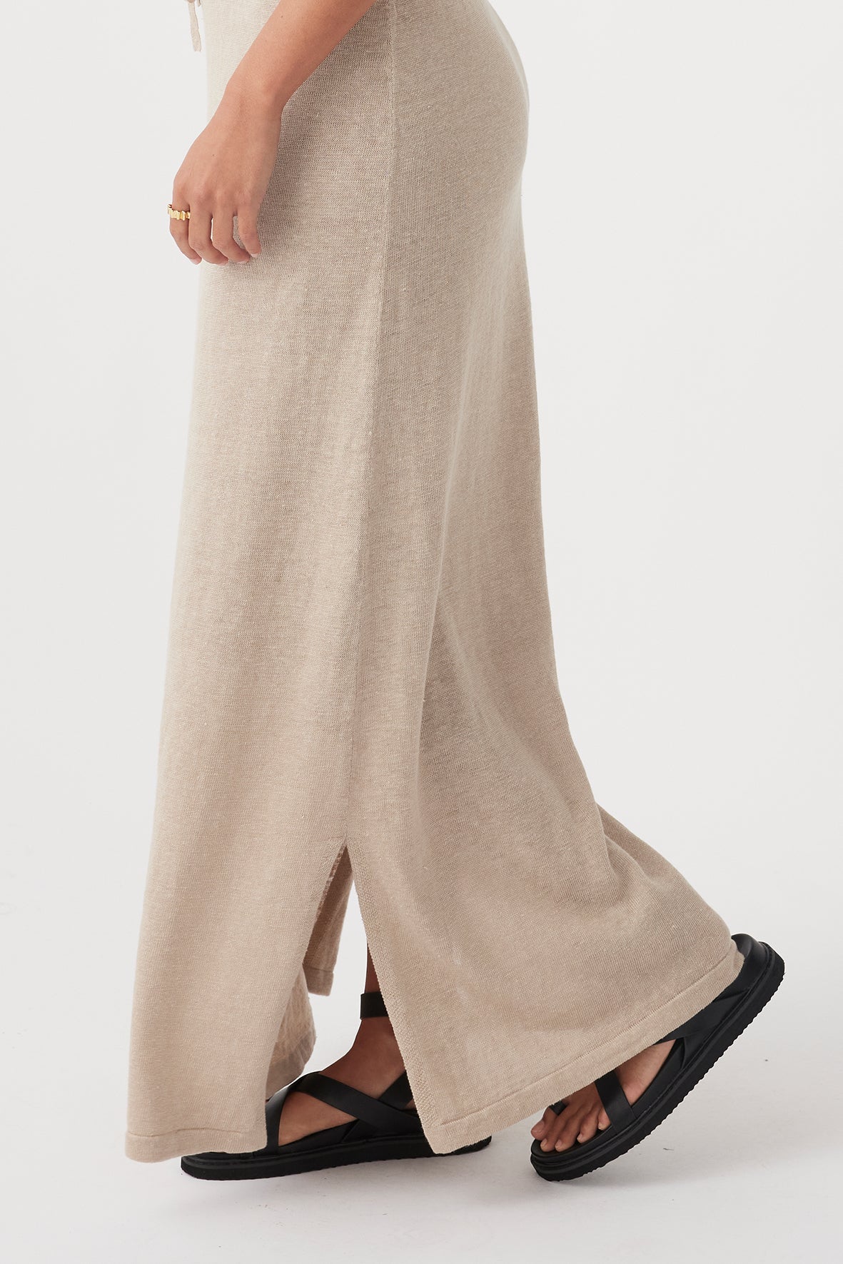 Hugo Linen Knit Skirt - Taupe