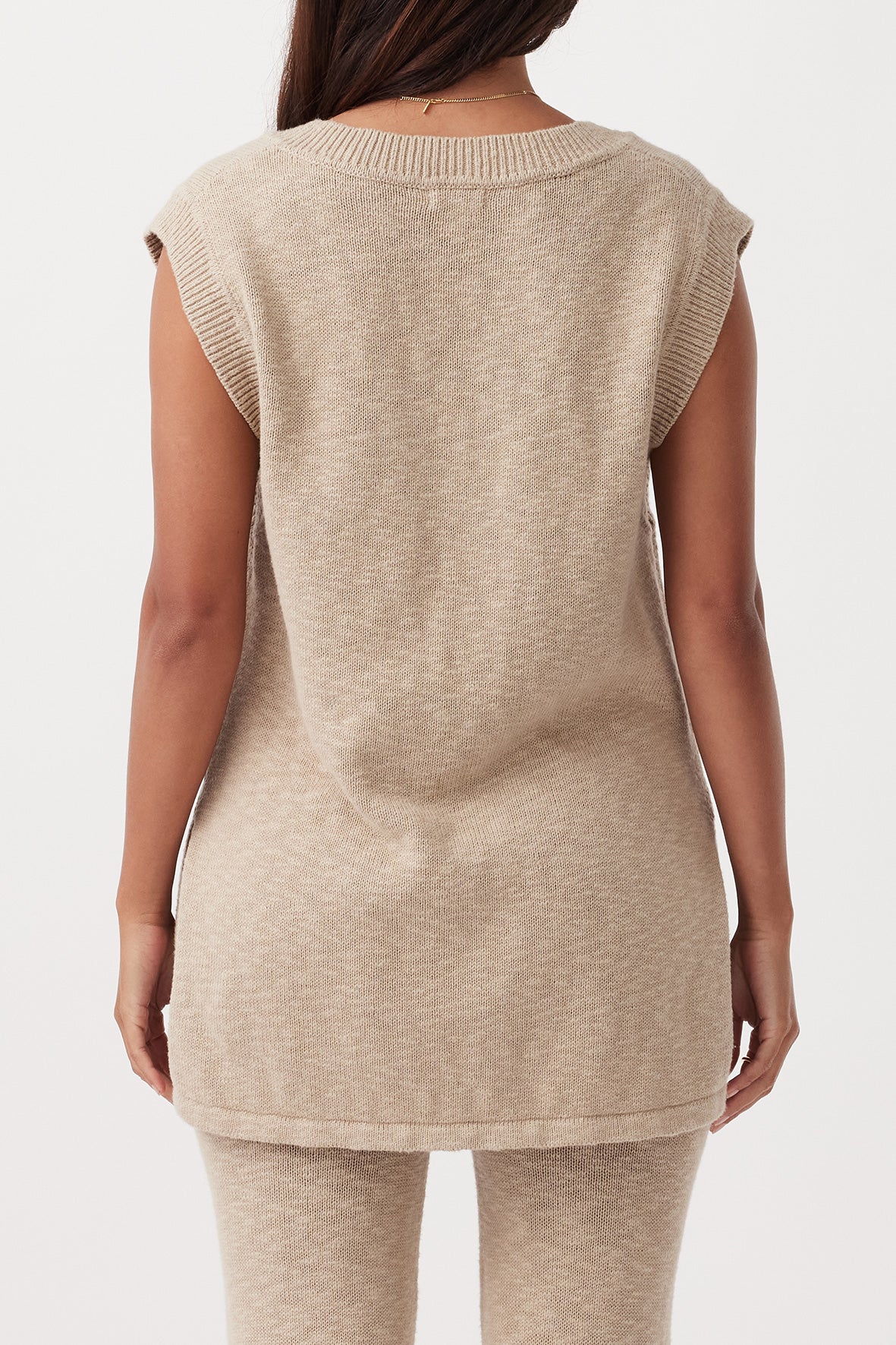Emma Organic Cotton Vest - Taupe