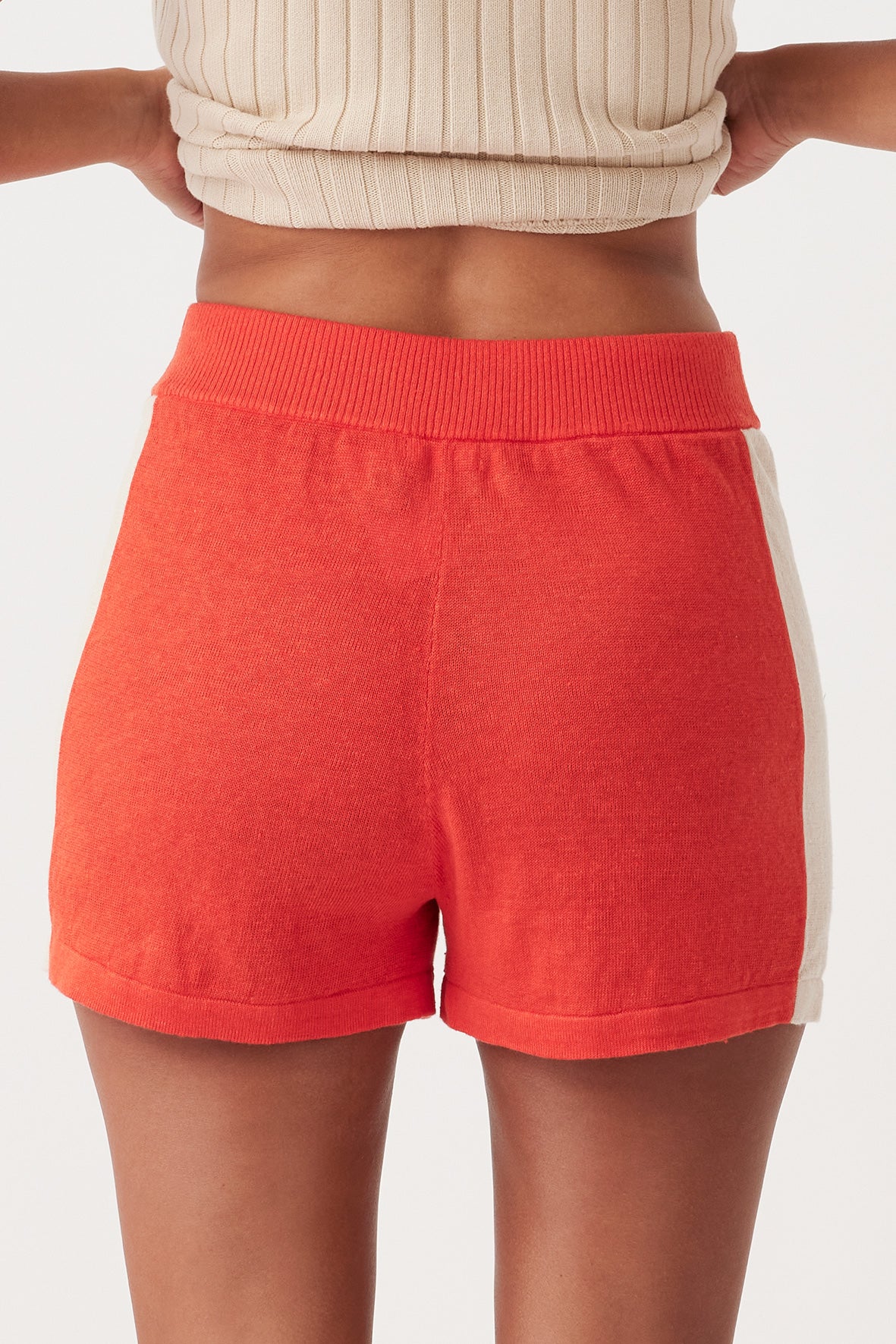 Larri Linen Knit Short - Hibiscus/Sand