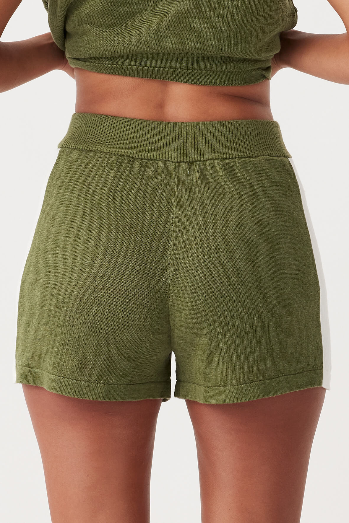 Larri Linen Knit Short - Caper & Cream