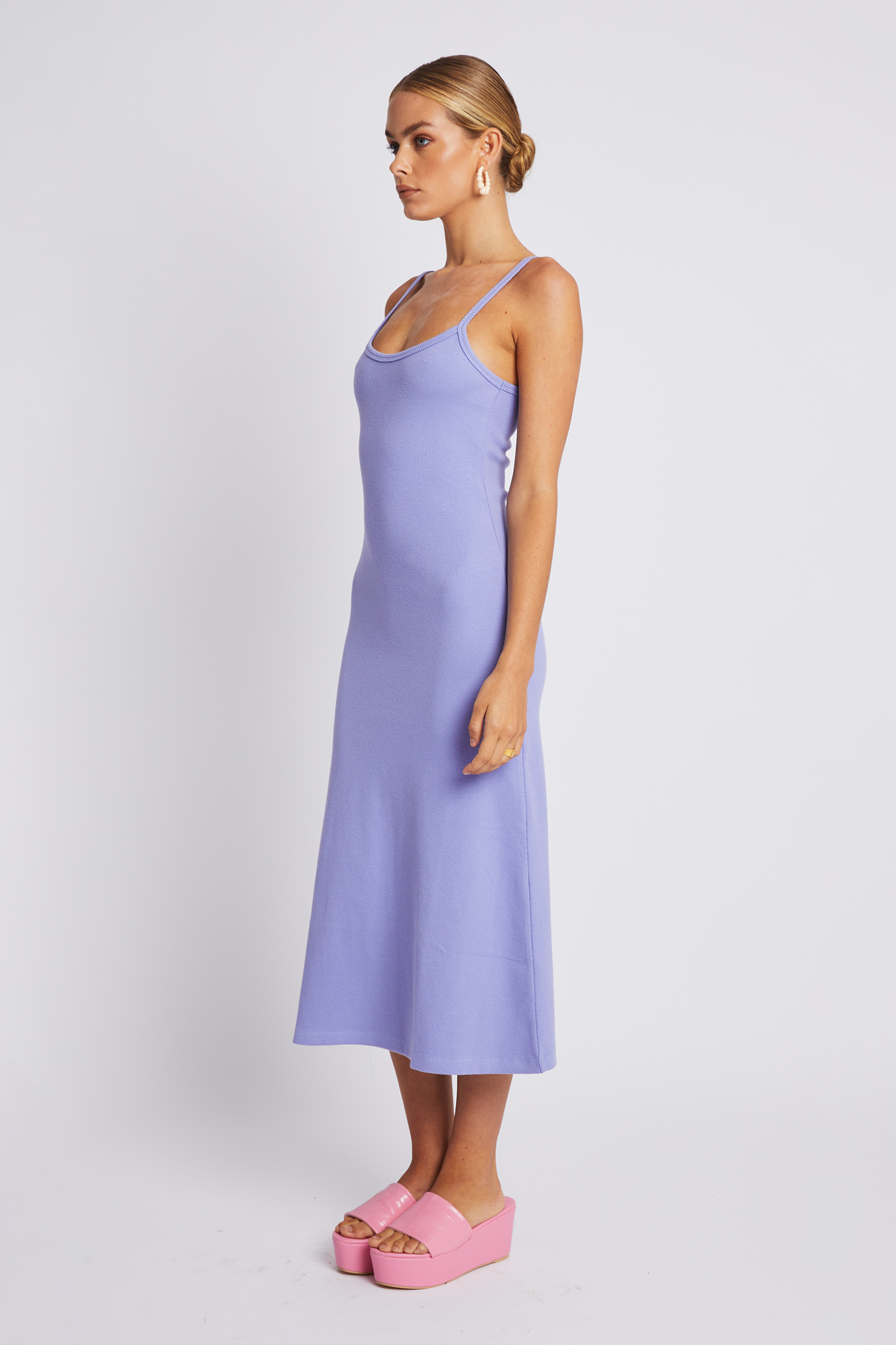 Midi A Line Dress - Lilac