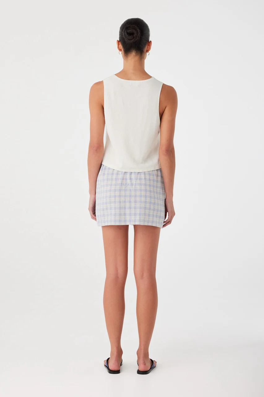 Camille Skirt - Powder Blue Check