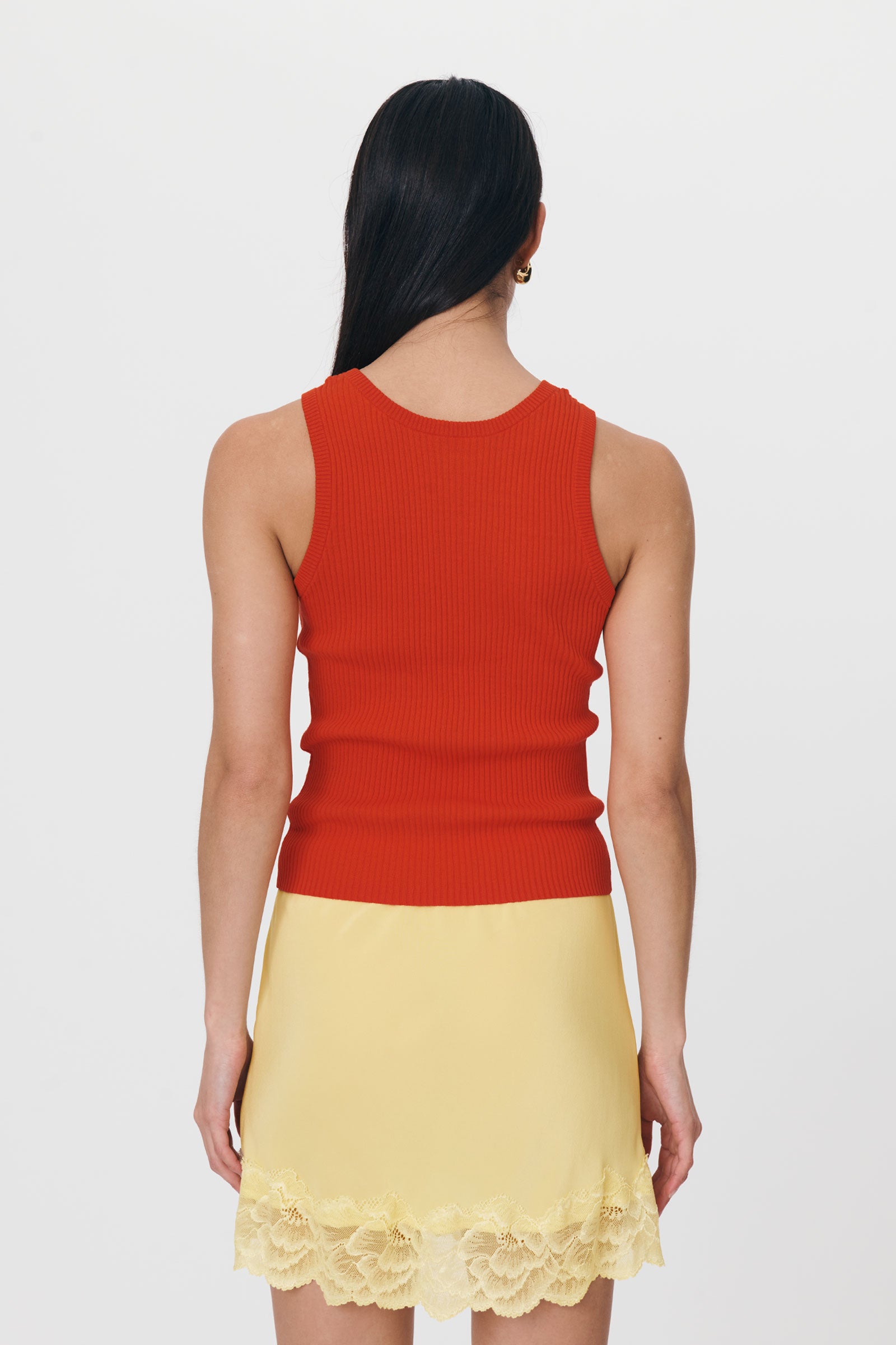 Avery Knit Tank - Aperol Red