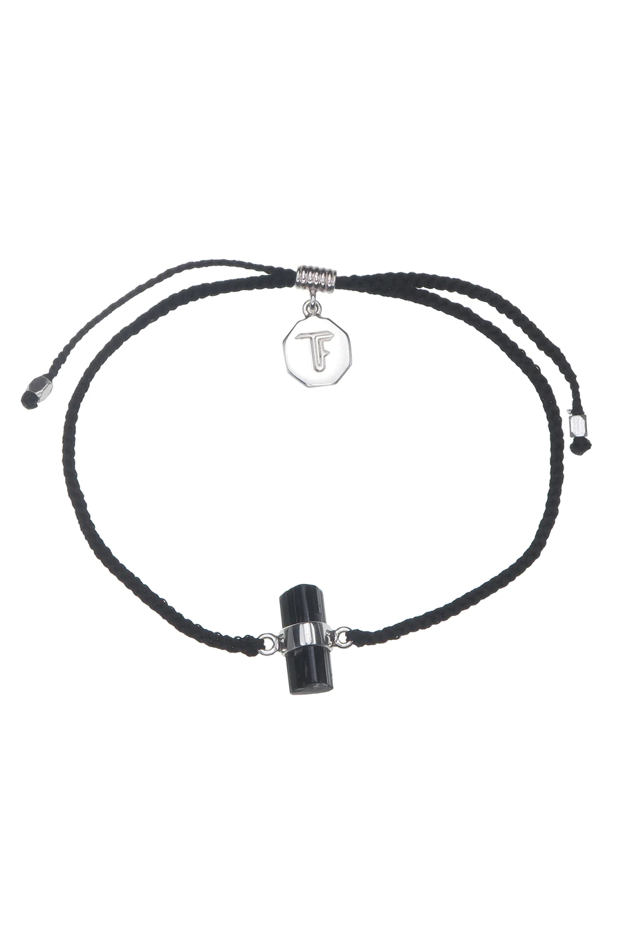 Black Tourmaline Crystal Bracelet | Black - Silver