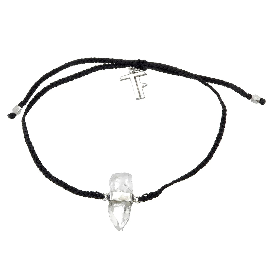 Quartz Crystal Bracelet | Black - Silver