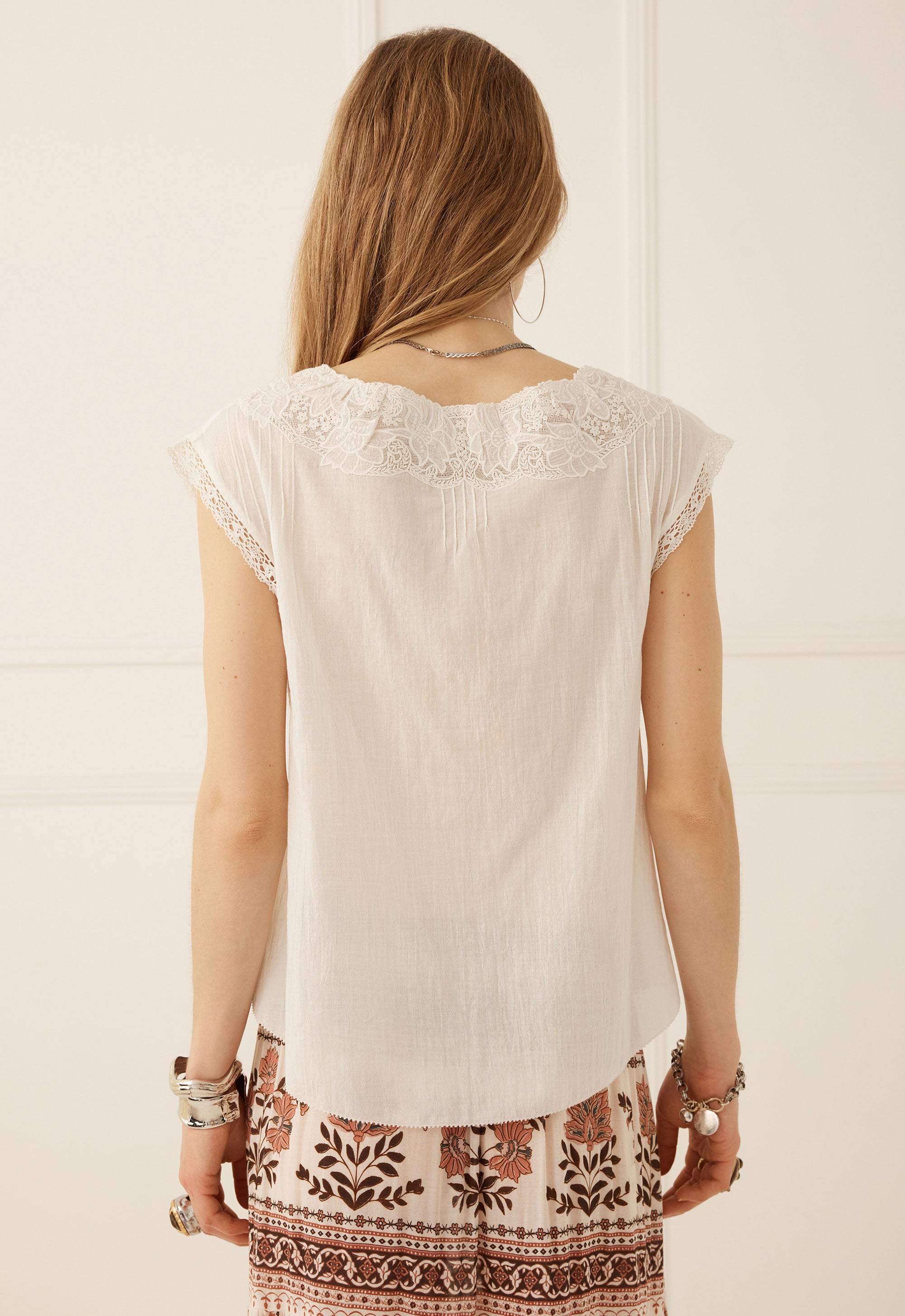 Bridget Lace Cami - Pearl