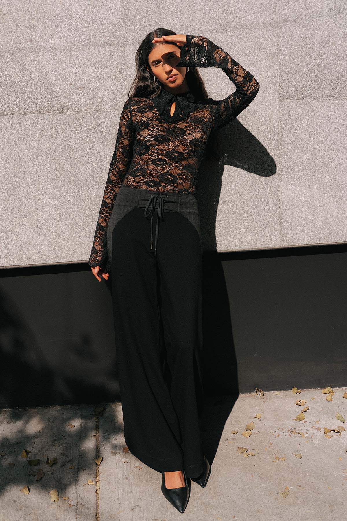 Charlotte Rose Lace Top - Noir